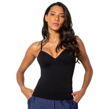 Imagem de Blusinha de Alcinha Com Bojo Sem Costura Feminina Trifil, P, Preto