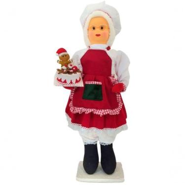 Imagem de Boneco Natalino Mamão Noel Confeiteira Chefe De Cozinha 90cm - OUTRAS 