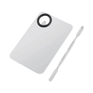 Imagem de Paleta De Mistura De Maquiagem Em Aço Inoxidável Espátula Para Tintas 