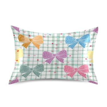 Imagem de Wassud Fronhas de cetim xadrez para cabelo e pele, fronhas de seda lisa, tamanho queen, respirável, com fecho de envelope