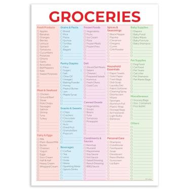 Imagem de Bloco magnético para lista de compras para geladeira, 20 cm x 29 cm, design de cores vivas