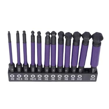 Imagem de KUIDAMOS A Extremidade da Bola Encanta o Conjunto Durável do Bocado de Broca da Cabeça Sextavada para Reparos Indústria Automotiva Feitos do Aço Liga S2 12 Pces