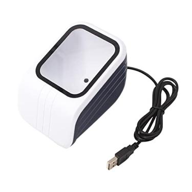 Imagem de Plataforma de Scanner Código Barras QR 1D 2D com Prompt Anúncio por Voz Desktop Sensor Imagem CMOS Sem Mãos Fio USB Janela Varredura Grande para Super