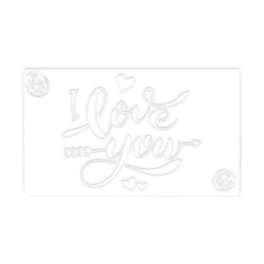 Imagem de KiBcsLic Estêncil para decoração de, biscoitos e outros doces. Ferramenta e criativa para confeitaria, ideal para casamentos cafeterias, I Love You