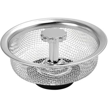 Imagem de Coador de pia de aço inoxidável, tampa de ralo de cozinha, filtro antientupimento para banheiro