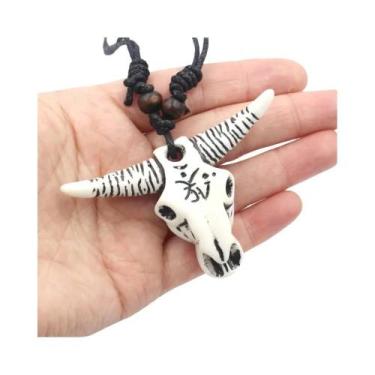 Imagem de Colar Masculino Retrô Com Pingente De Caveira De Vaca, Gargantilha Est