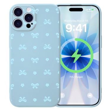 Imagem de MAYCARI Capa para iPhone 16 Pro Max de 6,9 polegadas compatível com Magsafe, capa de borracha gel macia de silicone líquido de ajuste fino com forro de microfibra à prova de choque - Laços de flores