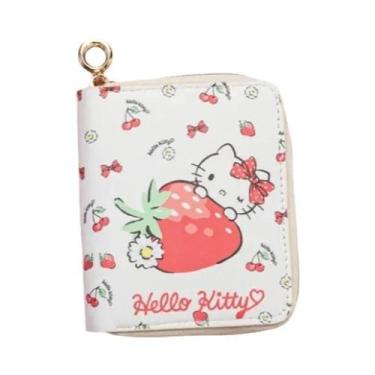 Imagem de Carteira De Moedas Hello Kitty Fofa Para Meninas, Bolsa Dobrável De Co