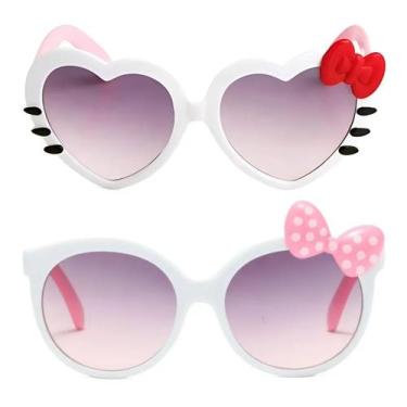 Imagem de Kit Óculos de Sol Infantil Laço Coração Hero Band A1, Branco