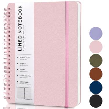 Imagem de Caderno espiral A4 capa dura para trabalho, 29,7 × 21 cm, papel 100 g/m2, cadernos de diário encadernados em espiral, para mulheres e homens, escritório, escola, anotações de negócios, rosa