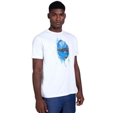 Imagem de Camiseta Dudalina Masculina Regular Watercolor Leaf Branca-Masculino