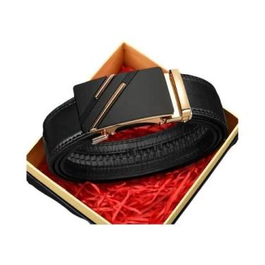 Imagem de Fivela automática de metal masculino cinto de couro, cinta, marca, des