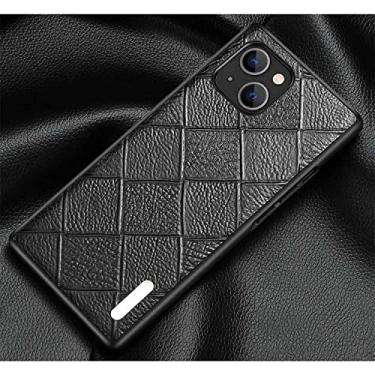 Imagem de EKESA Capa de telefone de couro à prova de choque, capa de telefone traseira totalmente embrulhada para Apple iPhone 14 Plus 2022 [Proteção de tela e câmera] (Cor: Preto)