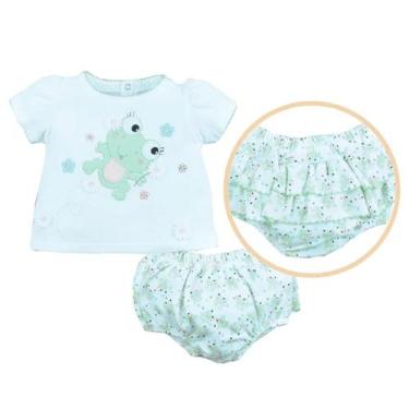 Imagem de Conj. Bebê Menina Bata E Tapa Fralda Estampa Sapinha Upi Uli, G