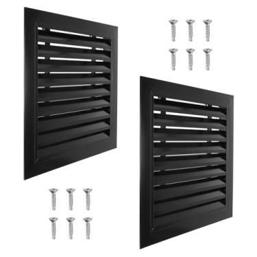 Imagem de PATIKIL Ventilação de frontão de 40,6 x 40,6 cm, 2 peças de ventilação de galpão de parede de liga de alumínio grade de ar quadrada com filtro inoxidável para teto de garagem no sótão da casa, tamanho