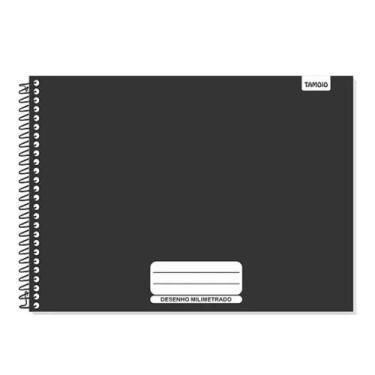 Imagem de Caderno cartografia milimetrado 48 folhas neutro preto - Tamoio