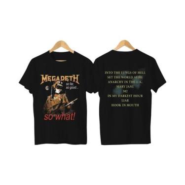 Imagem de Camiseta Masculina Oversized Megadeth Flaming Vic Com Estampa Gráfica 