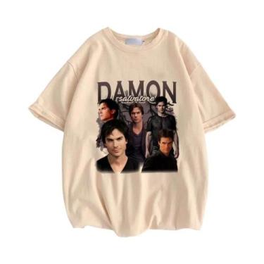 Imagem de Camiseta Clássica Colorida Para Mulheres Adolescentes Damon Salvatore 