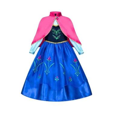 Imagem de Vestido De Princesa Anna Frozen Para Meninas Com Capa Vermelha Para Fe