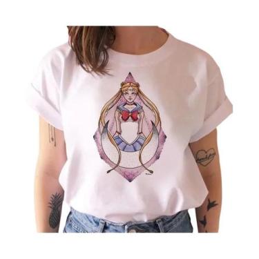 Imagem de Camiseta Feminina Estilo Harajuku Anos 90 Com Estampa De Gato Kawaii, 