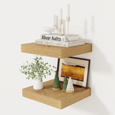 Imagem de Fun Memories Prateleira flutuante de 30,5 cm, prateleiras de parede de madeira rústica para decoração e armazenamento de parede, prateleira flutuante de 30,5 x 30,5 cm para sala de estar, banheiro