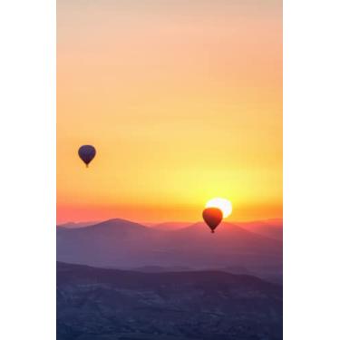 Imagem de Notebook: Air Balloon Sunset Lined Personal Journal 6 x 9-120 pages: Unique Blank Composition Book for Meal Planner Dream Journal Poetry Diary