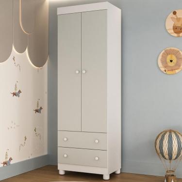 Imagem de Guarda-roupa Infantil 62cm 2 Portas E 2 Gavetas Allegra Multimóveis Mp4441 Branco/off White Branco/off White