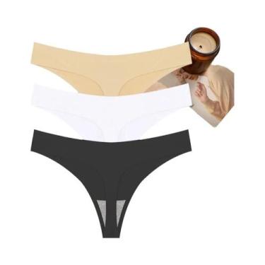 Imagem de Conjunto De Lingerie Sexy Feminina T-back G-String Respirável Sem Cost