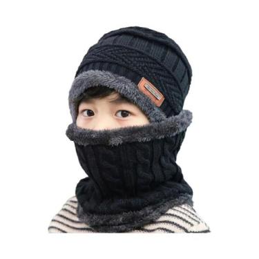 Imagem de Conjunto De Gorro E Cachecol Infantil De Inverno Com Forro De Lã, Gorr