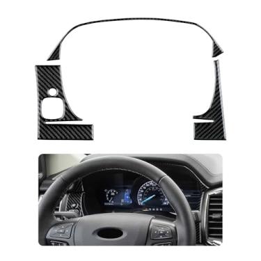 Imagem de Painel de instrumentos de fibra de carbono para carro, painel de instrumentos, decalque adesivo guarnição para Ford Ranger XLT Lariat XL 2015 2016 2017 2018 2019 2020 2021 2022 2023 acessórios