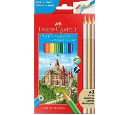 Imagem de Lapis De Cor Ecolapis 12 Cores + Cores 3 Metalicas Fabber Castel