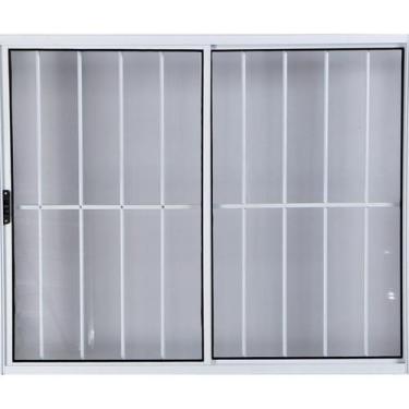 Imagem de Vitro de Alumínio 2 Folhas 1,00 X 1,50 Com Grade Cor Branco Linha All 