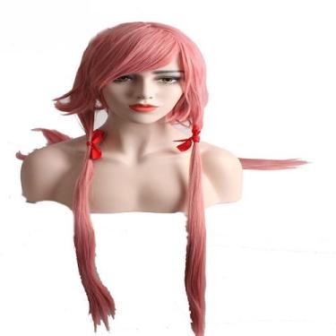 Imagem de Peruca de cosplay Gasai Yuno Anime, cabelo sintético, rosa claro - tai