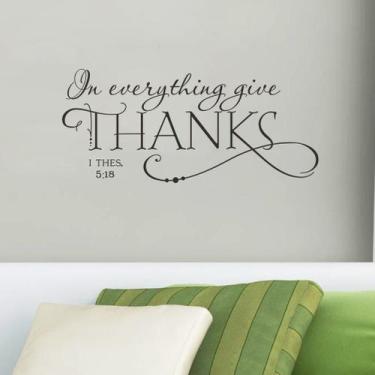 Imagem de Adesivos de parede inspiradores em Everything Give Thanks PVC - yiweis