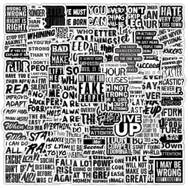 Imagem de Pacote de adesivos Motivational Quote, 80 unidades de estética neutra 