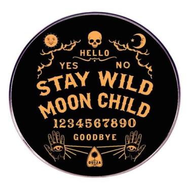 Imagem de Broche Pins Stay Wild Moon Child Blusa Occult Skull Moon - Yiweisai