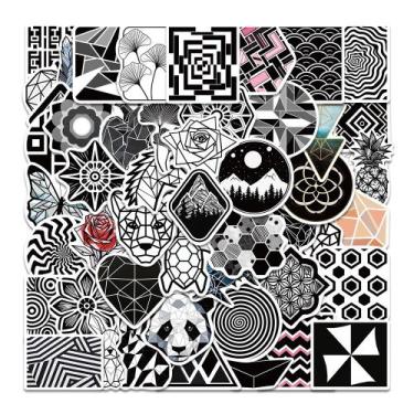 Imagem de Pacote de adesivos, arte geométrica em preto e branco, 52 unidades - y