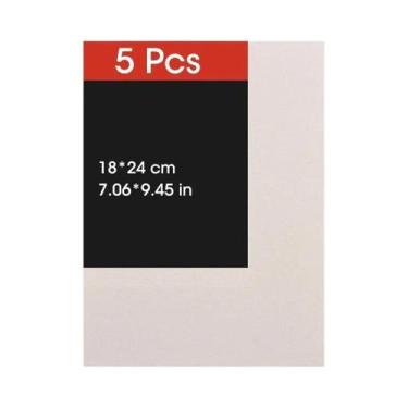 Imagem de Tela De Lona Branca Pré-Primerizada (5 Peças) Para Pintura a Gouache, 