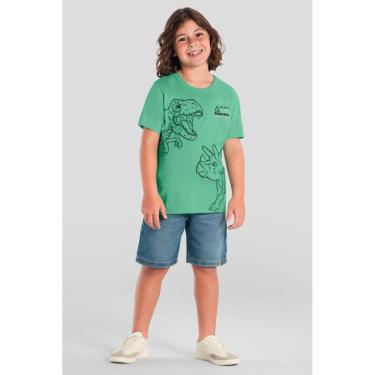 Imagem de Camiseta infantil menino de dinossauro em puff Brandili-Masculino