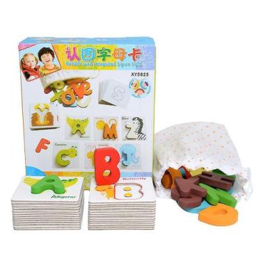 Imagem de Conjunto de brinquedos Puzzle Letter Animal Cognition para crianças de