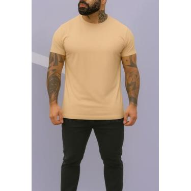 Imagem de CAMISETA MASCULINA BASICA LISA 100% ALGODÃO Cor:BEGETamanho:GG - LENIS