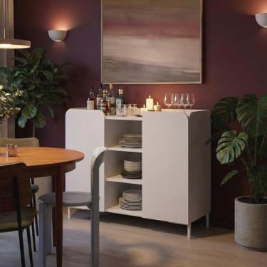 Imagem de Aparador com cantos arredondados 2 portas com 3 nichos 90cm Curve BRV 