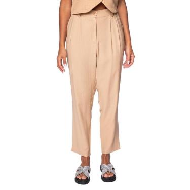 Imagem de Calça Feminina The Style Box Reta de Alfaiataria Bege-Feminino