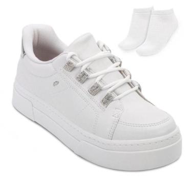 Imagem de Tênis Casual Dakota e Meia DT24-G9304, 36, Branco, Prata