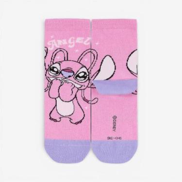 Imagem de Meia Lupo Disney Stitch Infantil Rosa, Rosa, 30a36