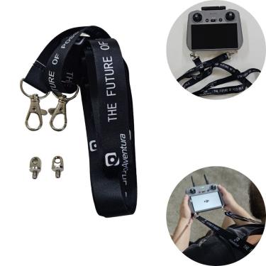 Imagem de Alça Cordão de Pescoço Proaventura para Controle Drone DJI RC 2 RC Pro Nylon e Alumínio Preto