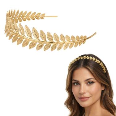 Imagem de Tiara Coroa de Louros Folhas de Louro Metal Dourado Tamanho Único Acessório para Cabeça