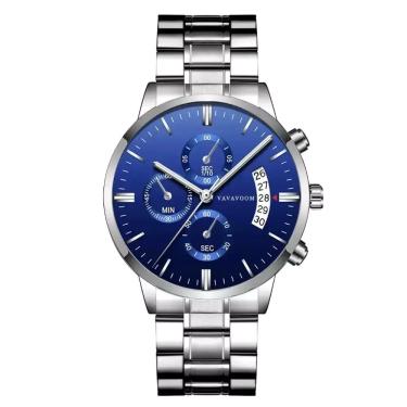 Imagem de Relogio Masculino 214 Quartzo Aco Inoxidavel Pulseira Metalica Azul Va Voom