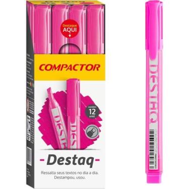 Imagem de Caneta Marca Texto Destaq Fluorescente Rosa - Compactor