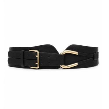 Imagem de Cinto Feminino Moda Duplo Largo - Lika Bijuterias, Preto